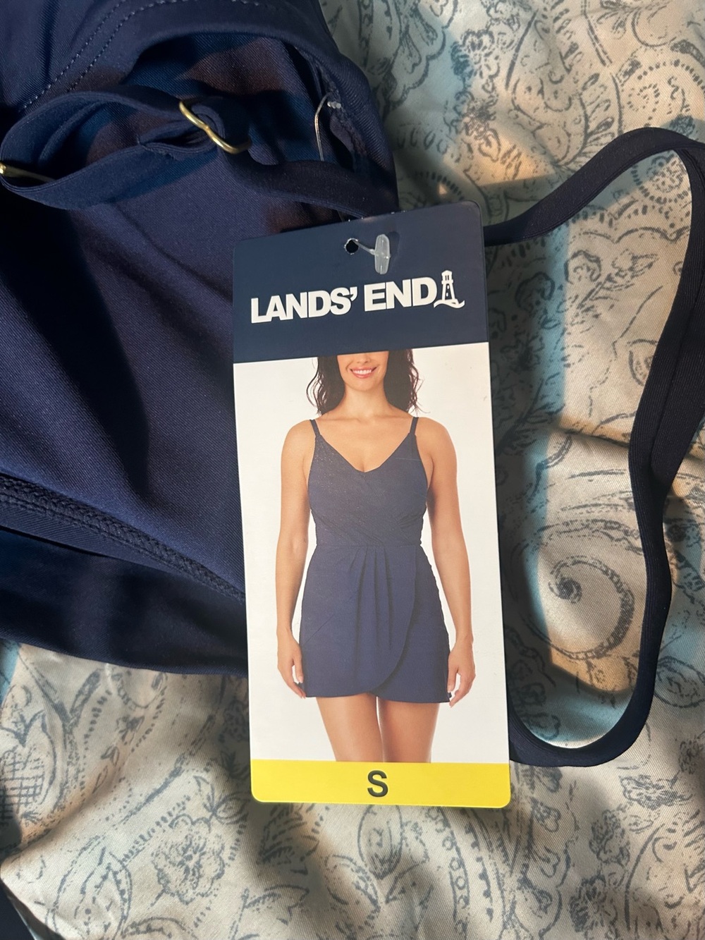 Women’s Lands' End Navy Skirted Swimdress